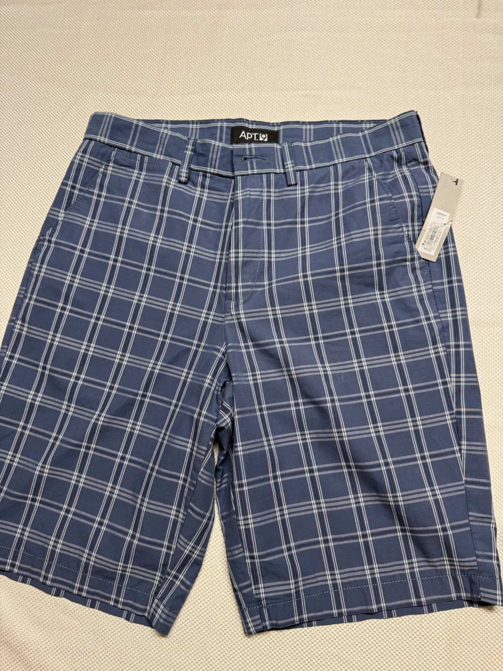 Apt. 9 Navy Blue Plaid Flat Front Men’s Shorts